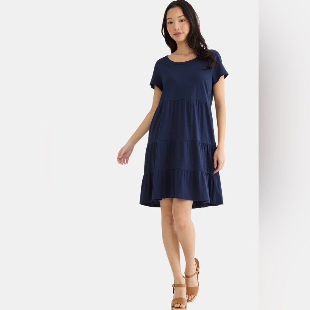 Time and Tru Dark Blue Tiered Mini Dress